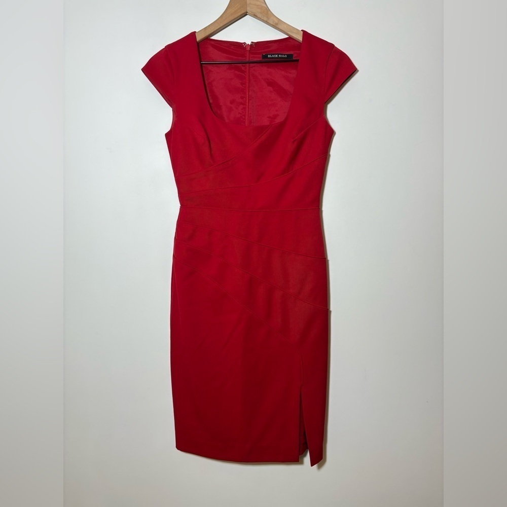 Black Halo Red Sleeveless Bodycon Dress Size 0